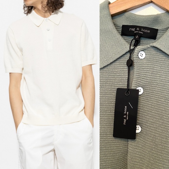 rag & bone Other - $225 Rag & Bone Lewis Knitwear Polo Sage Green
